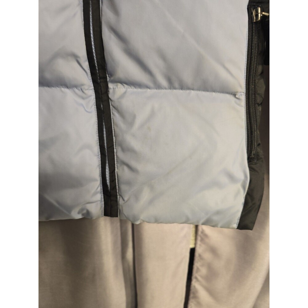 LL Bean Womens Black And Gray Goose Down Puffer Jacket Small Full Zip Quilted - Picture 3 of 8